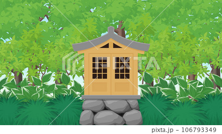 祠のある森の風景_16:9 106793349