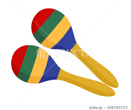 Maracas. Mexical musical instrument of maraca. Vector isolated illustration. 106793725