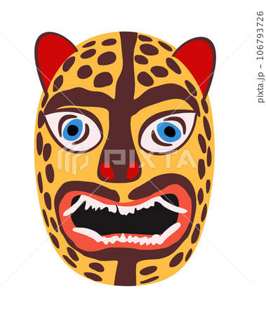 Mexican jaguar mask. Vector isolated illustration. Mexican jaguar mask. Vector isolated illustration. 106793726