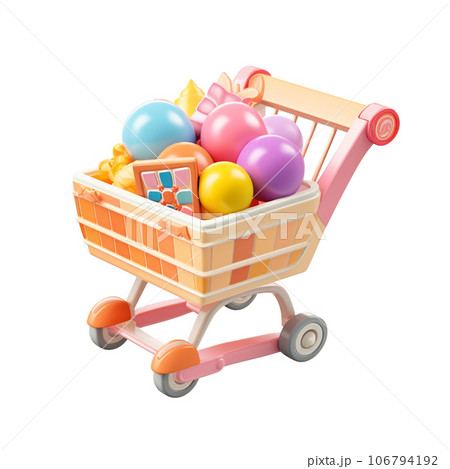 3D shopping cart for Black Friday, sale, supermarket 106794192