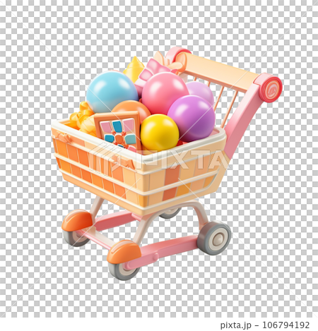 3D shopping cart for Black Friday, sale, supermarket 106794192