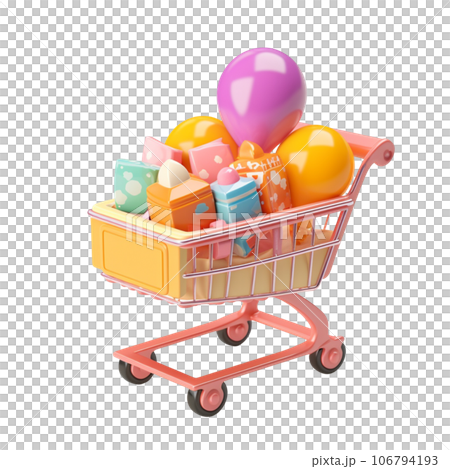 3D shopping cart for Black Friday, sale, supermarket 106794193