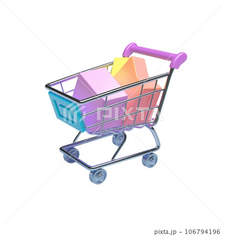3D shopping cart for Black Friday, sale, supermarket 3D shopping cart for Black Friday, sale, supermarket 106794196