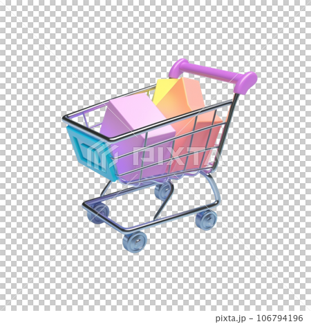3D shopping cart for Black Friday, sale, supermarket 3D shopping cart for Black Friday, sale, supermarket 106794196