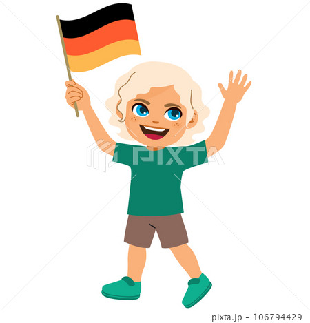 German Boy Waving Germany Flag 106794429