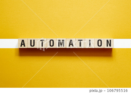 Automation - word concept on building blocks, text 106795516