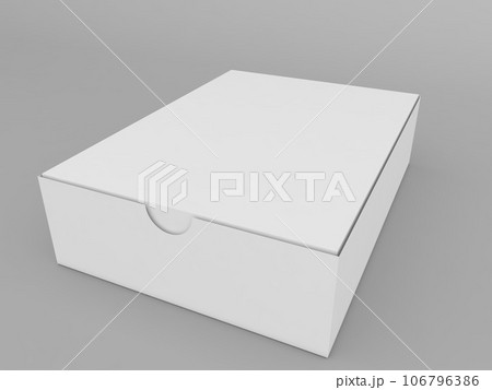 Opening paper box on a gray background. Opening paper box on a gray background. 106796386