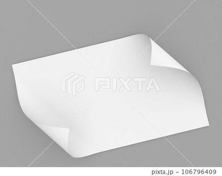 Sheet of A4 paper with curved edges on a grey...のイラスト素材 [106796409] - PIXTA