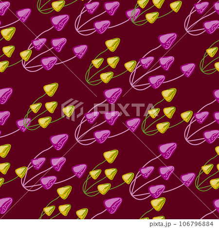 Hand drawn toadstool mushrooms seamless pattern. Magical fly agaric wallpaper. 106796884