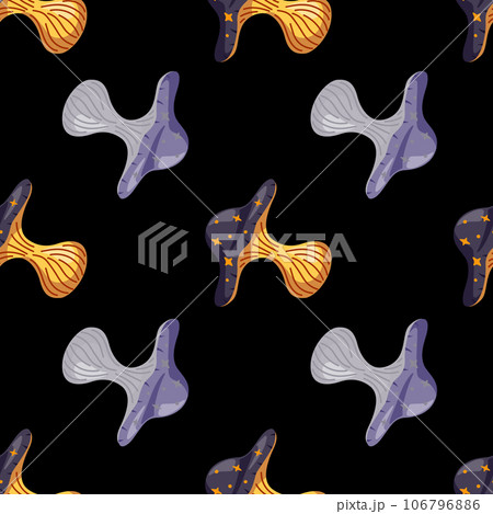 Hand drawn psychedelic mushrooms seamless pattern. Magical fly agaric wallpaper. Hand drawn psychedelic mushrooms seamless pattern. Magical fly agaric wallpaper. 106796886