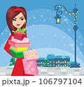 beautiful woman doing the Christmas shopping 106797104