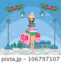 beautiful girl doing the Christmas shopping 106797107