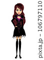 Beautiful Sexy Gothic Female Vampire - illustration, character isolated from background 106797110