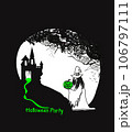halloween party invitation - witch with Halloween pumpkin 106797111