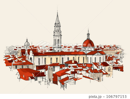 View of Florence in Italy 106797153