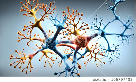 3D illustration of neurons, nerves, medical 106797402