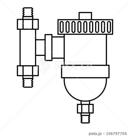 Illustration of desliming filter. Industrial image of plumbing object. Illustration of desliming filter. Industrial image of plumbing object. 106797708