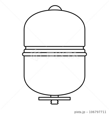 Illustration of pressure tank. Industrial image of plumbing object. 106797711