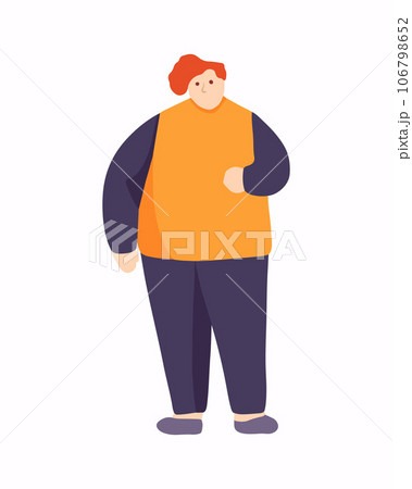 Vector isolated illustration of a fat woman on a white background. Overweight woman. Vector isolated illustration of a fat woman on a white background. Overweight woman. 106798652
