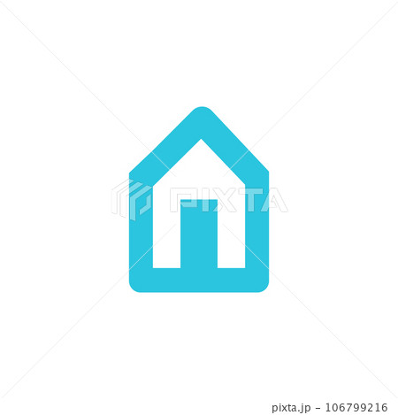 Blue home, House symbol sign icon, real estate design element 106799216