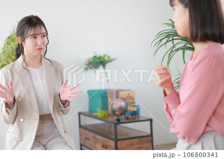 説明が通じなくて困っているビジネスウーマン_1 106800341