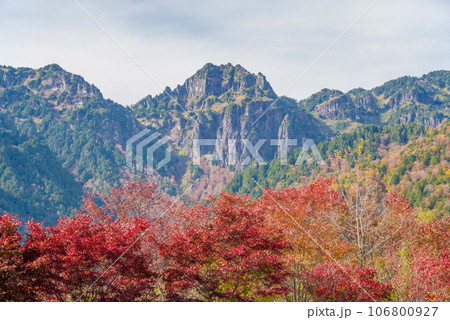 秋の鍋平高原から見る「錫杖岳」 秋の鍋平高原から見る「錫杖岳」 106800927