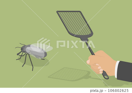 3D Isometric Flat Vector Conceptual Illustration of Killing Flies 3D Isometric Flat Vector Conceptual Illustration of Killing Flies 106802625