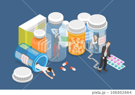 3D Isometric Flat Vector Conceptual Illustration of Drug Misuse 106802664