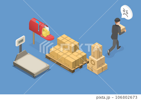 3D Isometric Flat Vector Conceptual Illustration of Theft At Post Office 106802673