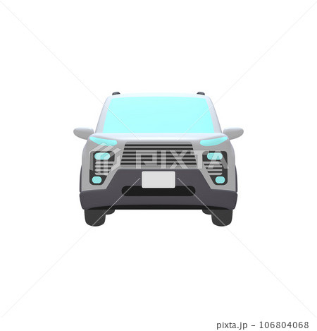 自動車のイラスト素材　デフォルメ　SUV　白（1_3） 106804068