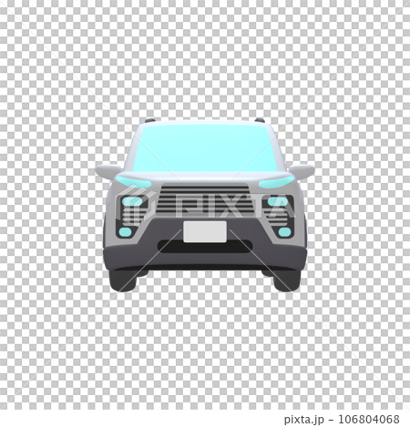 自動車のイラスト素材　デフォルメ　SUV　白（1_3） 106804068