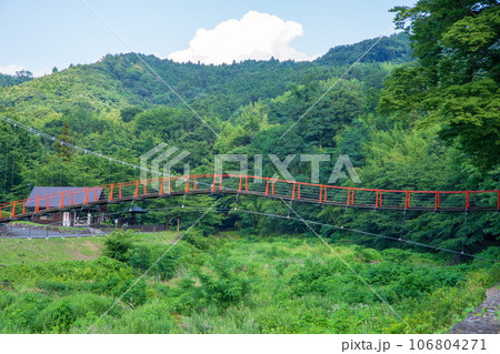 沼尾川親水公園　赤い吊橋　渋川市 106804271