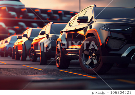 Cars For Sale Stock Lot Row. Car Dealer Inventory Cars For Sale Stock Lot Row. Car Dealer Inventory 106804325