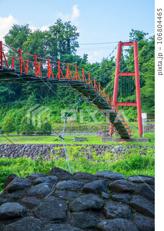 沼尾川親水公園　赤い吊橋　渋川市 106804465