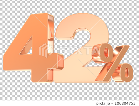 happy anniversary number gold render 106804753