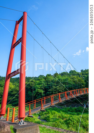 沼尾川親水公園　赤い吊橋　渋川市 106805053