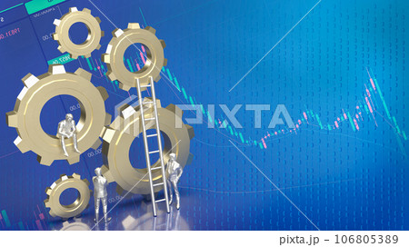The Business man and gear group 3d rendering The Business man and gear group 3d rendering 106805389