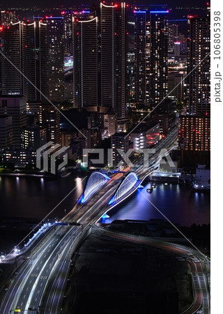 橋の夜景 橋の夜景 106805398