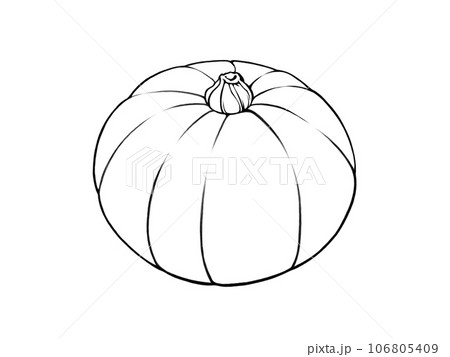 西洋かぼちゃのシンプルな線画イラスト 106805409