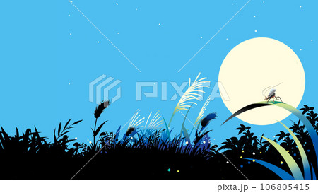 満月の秋の夜に虫の声 106805415