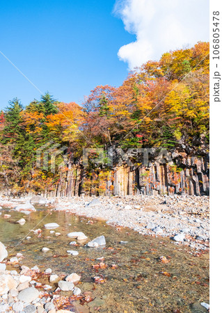 八幡平・松川渓谷の紅葉(松川玄武岩) 八幡平・松川渓谷の紅葉(松川玄武岩) 106805478