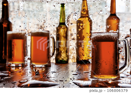 Glasses Of Beer On The Bar Glasses Of Beer On The Bar 106806379
