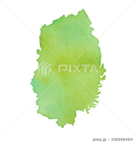 水彩風の岩手県地図のイラスト 水彩風の岩手県地図のイラスト 106806464