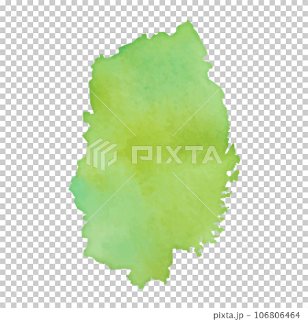 水彩風の岩手県地図のイラスト 水彩風の岩手県地図のイラスト 106806464