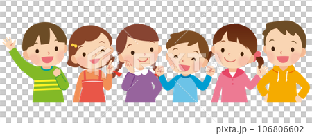 Cheerful children, smiles, elementary school students 106806602