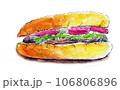 水彩イラスト-ハンバーガー 106806896