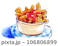 水彩イラスト-フライドポテトケチャップ添え 106806899