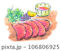 水彩イラスト-ローストビーフ 106806925
