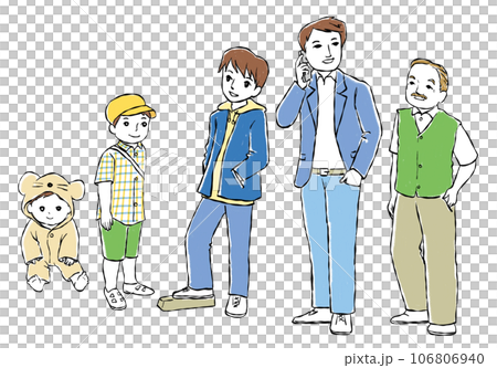 あかちゃんからお年寄りまで-男性イラスト 106806940