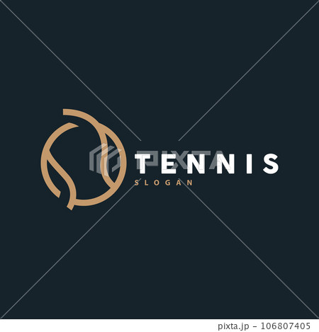 Tennis Logo Design, Tournament Sport, Ball And Racket Vector Simple Silhouette Illustration Tennis Logo Design, Tournament Sport, Ball And Racket Vector Simple Silhouette Illustration 106807405